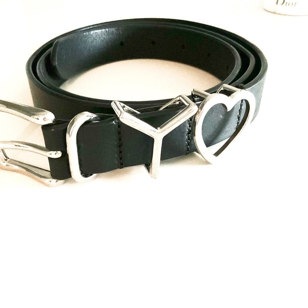 Y/Project Heart slim leather belt